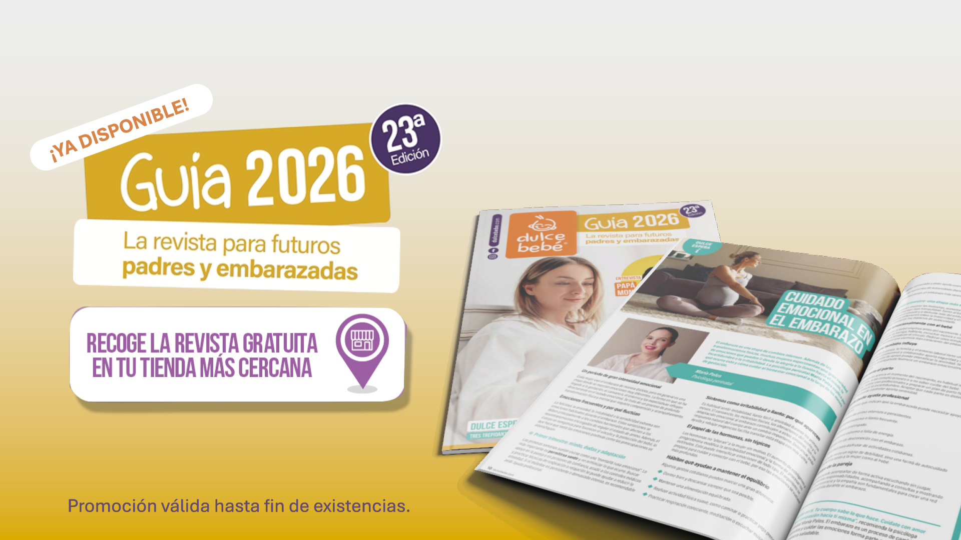 Guía Dulce Bebé 2026: revista de puericultura con consejos y productos para el recién nacido en tonos pastel y estética cálida